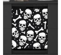Mexpekil Skull Bone Dishwasher Magnet Cover 21x26Inch Decorative Dish Washer Sticker for Front Door Waterproof Kitchen Appliance Panel Magnetic Decal