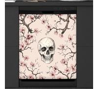 Mexpekil Skull Head Floral (2) Dishwasher Magnet Cover | 23x26inch Reusable Dish Washer Covers Decorative Dishwasher Front Panel Magnetic Cover Sticker for Kitchen Appliances