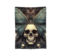 Mexpekil Skull with Butterfly Wings Blankets 150x125cm