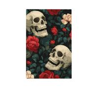 Mexpekil Skulls and Red Rose Light Switch Cover 1 Gang Single Blank Outlet Cover Decorative Wall Plate for Home Office