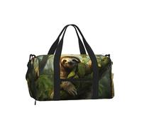 Mexpekil Sloth Forest Gym Bag with Shoe Compartment Waterproof Duffel Bag Large Overnight Weekend Bags Travel Holdall for Women Men Teens