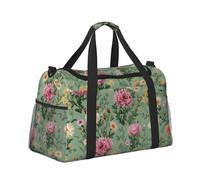 Mexpekil Small Colorful Flowers Plants Duffel Bag Large Carry On Hand Luggage Bags Waterproof Weekender Bags Foldable Tote Bag for Travel Sports Gym Dance