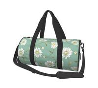 Mexpekil Small Daisies Foldable Gym Bag Carry On Travel Duffle Bags Waterproof Woman Men Hand Luggage Bag Large Weekend Overnight Bags for Sports Dance with Removable Strap