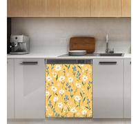 Mexpekil Small Daisies Plants Dishwasher Magnet Cover 21x26Inch Decorative Dish Washer Sticker for Front Door Waterproof Kitchen Appliance Panel Magnetic Decal