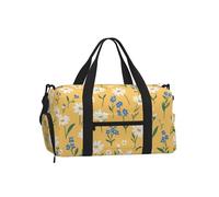 Mexpekil Small Daisies Plants Gym Bag with Shoe Compartment Waterproof Duffel Bag Large Overnight Weekend Bags Travel Holdall for Women Men Teens