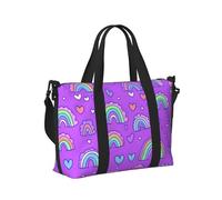 Mexpekil Small Rainbows Hearts Travel Duffel Bag Waterproof Sports Gym Bag Large Weekend Overnight Bags for Women Men Foldable Carry On Luggage Tote Bag for Flight
