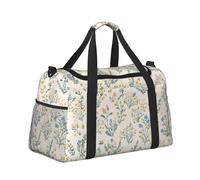Mexpekil Small Wildflowers and Plants Duffel Bag Large Carry On Hand Luggage Bags Waterproof Weekender Bags Foldable Tote Bag for Travel Sports Gym Dance