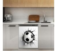 Mexpekil Soccer Ball Breaking Dishwasher Magnet Cover 21x26Inch Decorative Dish Washer Sticker for Front Door Waterproof Kitchen Appliance Panel Magnetic Decal
