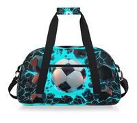 Mexpekil Soccer Ball Travel Gym Bag for Girls Boys Carry On Overnight Weekend Bags Waterproof Hand Luggage Bag for Sports Dance School Practice