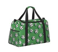 Mexpekil Soccer Balls Green Duffel Bag Large Carry On Hand Luggage Bags Waterproof Weekender Bags Foldable Tote Bag for Travel Sports Gym Dance