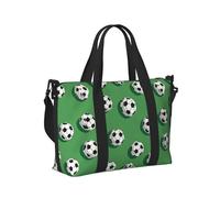 Mexpekil Soccer Balls Green Travel Duffel Bag Waterproof Sports Gym Bag Large Weekend Overnight Bags for Women Men Foldable Carry On Luggage Tote Bag for Flight