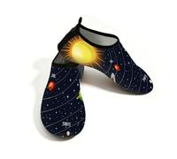 Mexpekil Solar System Beach Water Shoes Women Men Non-Slip Barefoot Swim Shoes Quick Dry Aqua Socks Breathable Water Socks for Pool Surf (3-4)