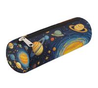 Mexpekil Solar System Colorful Planets Pencil Case for Girls Boys Stationery Pouch Organiser Small School Supply Bag for Students Office