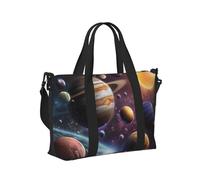 Mexpekil Solar System Space Travel Duffel Bag Waterproof Sports Gym Bag Large Weekend Overnight Bags for Women Men Foldable Carry On Luggage Tote Bags for Flight