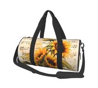 Mexpekil Song Sunflower Foldable Gym Bag Carry On Travel Duffle Bags Waterproof Woman Men Hand Luggage Bag Large Weekend Overnight Bags for Sports Dance with Removable Strap