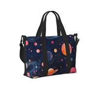 Mexpekil Space Cartoon Planet Travel Duffel Bag Waterproof Sports Gym Bag Large Weekend Overnight Bags for Women Men Foldable Carry On Luggage Tote Bag for Flight