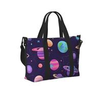 Mexpekil Space Planet Purple Travel Duffel Bag Waterproof Sports Gym Bag Large Weekend Overnight Bags for Women Men Foldable Carry On Luggage Tote Bag for Flight
