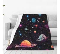 Mexpekil Space Planet Throw Blanket, Universe Galaxy Planet Soft Warm Fleece Blanket Fluffy Plush Flannel Blanket For Bed Sofa Couch Home 100x125cm