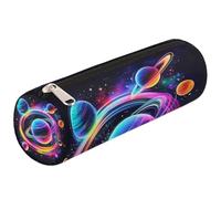 Mexpekil Space Planets Solar System Pencil Case for Girls Boys Stationery Pouch Organiser Small School Supply Bag for Students Office