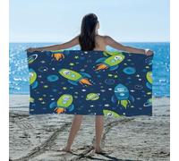 Mexpekil Space Rocket Beach Towel Oversized Pool Towels 31x61 Inch Quick Dry Absorbent Travel Towel for Swimming Camping Bath Sports Gym Yoga Women Men