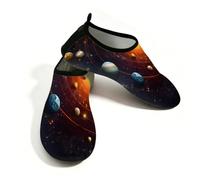 Mexpekil Space Solar System Beach Water Shoes Women Men Non-Slip Barefoot Swim Shoes Quick Dry Aqua Socks Breathable Water Socks for Pool Surf (3-4)