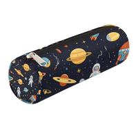 Mexpekil Space Stronaut Rocket Planet Pencil Case for Girls Boys Stationery Pouch Organiser Small School Supply Bag for Students Office