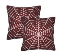 Mexpekil Spider Web Cushion Covers 55cm X 55cm 2 Pack Invisible Zipper Square Pillow Cases Decorative Pillow Covers Protectors for Sofa Bed Home Decor