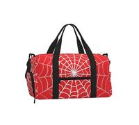 Mexpekil Spider Web Red Pattern Gym Bag with Shoe Compartment Waterproof Duffel Bag Large Overnight Weekend Bags Travel Holdall for Women Men Teens