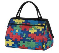 Mexpekil Sports Duffel Bag Colorful Puzzle Pattern Gym Tote Bag Large Waterproof Travel Overnight Bags for Women Men Camping Dance Yoga Football Swimming