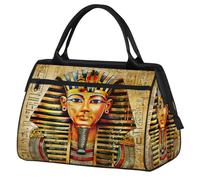 Mexpekil Sports Duffel Bag Egyptian Pharaohs Painting Gym Tote Bag Large Waterproof Travel Overnight Bags for Women Men Camping Dance Yoga Football Swimming