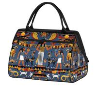 Mexpekil Sports Duffel Bag Egyptian Pharaohs Symbols Gym Tote Bag Large Waterproof Travel Overnight Bags for Women Men Camping Dance Yoga Football Swimming