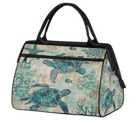 Mexpekil Sports Duffel Bag Oceanic Ancient Turtles Gym Tote Bag Large Waterproof Travel Overnight Bags for Women Men Camping Dance Yoga Football Swimming