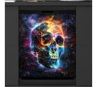 Mexpekil Starry Night Skull Dishwasher Magnet Cover 21x26Inch Decorative Dish Washer Sticker for Front Door Waterproof Kitchen Appliance Panel Magnetic Decal