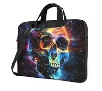 Mexpekil Starry Night Skull Laptop Bag for Women Men 14 Inch Portable Laptop Case Sleeve with Shoulder Strap Computer Carrying Case Messenger Bags for Business Travel College
