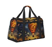 Mexpekil Starry Sky Hot Air Balloon Duffel Bag Large Carry On Hand Luggage Bags Waterproof Weekender Bags Foldable Tote Bag for Travel Sports Gym Dance