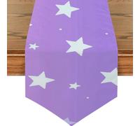 Mexpekil Stars Pink Purple Table Runner for Dining Table Waterproof Coffee Table Runners Long Table Decorations for Wedding Party 33x178 cm