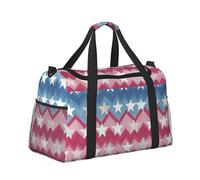 Mexpekil Stars Red Blue Wave Duffel Bag Large Carry On Hand Luggage Bags Waterproof Weekender Bags Foldable Tote Bag for Travel Sports Gym Dance