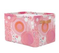 Mexpekil Storage Baskets Pink Blending Watercolor Spots Toy Basket with Handles Foldable Fabric Storage Boxes for Shelves Home Office, 38x28x24cm