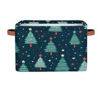 Mexpekil Storage Boxes for Shelves with Handle Collapsible Cube Storage Baskets Christmas Tree Stars Decor Fabric Shelf Baskets Toy Storage Organiser for Home Nursery 1PC