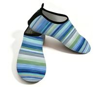 Mexpekil Striped Pattern Art Beach Water Shoes Women Men Non-Slip Barefoot Swim Shoes Quick Dry Aqua Socks Breathable Water Socks for Pool Surf (6-6.5)