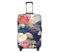 Mexpekil Suitcase Cover Japanese Flowers Leaves Elastic Luggage Covers Protector for Suitcases Universal Travel Trolley Case Cover M Fit 22-24 Inch Luggage