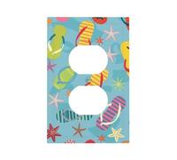 Mexpekil Summer Flip-Flops Light Switch Cover 1 Gang Single Duplex Outlet Cover Decorative Wall Plate for Home Office