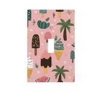 Mexpekil Summer Ice Cream Trees Light Switch Cover 1 Gang Single Toggle Outlet Cover Decorative Wall Plate for Home Office