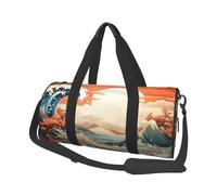 Mexpekil Sun Sea Foldable Gym Bag Carry On Travel Duffle Bags Waterproof Woman Men Hand Luggage Bag Large Weekend Overnight Bags for Sports Dance with Removable Strap
