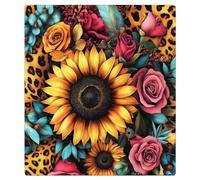 Mexpekil Sunflower Rose Tiger Print Dishwasher Magnet Cover 21x26Inch Decorative Dish Washer Sticker for Front Door Waterproof Kitchen Appliance Panel Magnetic Decal
