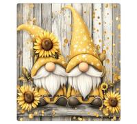 Mexpekil Sunflowers Gnomes Wooden Dishwasher Magnet Cover 21x26Inch Decorative Dish Washer Sticker for Front Door Waterproof Kitchen Appliance Panel Magnetic Decal