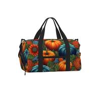 Mexpekil Sunflowers Orange Pumpkins Gym Bag with Shoe Compartment Waterproof Duffel Bag Large Overnight Weekend Bags Travel Holdall for Women Men Teens