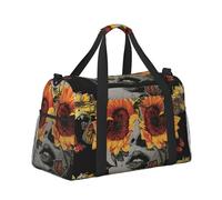 Mexpekil Sunflowers Women Duffel Bag Large Carry On Hand Luggage Bags Waterproof Weekender Bags Foldable Tote Bag for Travel Sports Gym Dance
