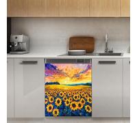 Mexpekil Sunflowers Yellow Sky Dishwasher Magnet Cover 21x26Inch Decorative Dish Washer Sticker for Front Door Waterproof Kitchen Appliance Panel Magnetic Decal