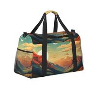 Mexpekil Sunset Mountain Nature Duffel Bag Large Carry On Hand Luggage Bags Waterproof Weekender Bags Foldable Tote Bag for Travel Sports Gym Dance